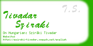 tivadar sziraki business card