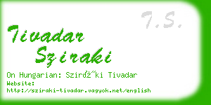 tivadar sziraki business card